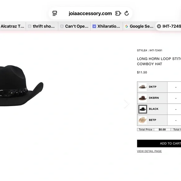 Cowboy hat with multicolor beaded band wood detail rolled brim NWT - Picture 2 of 5